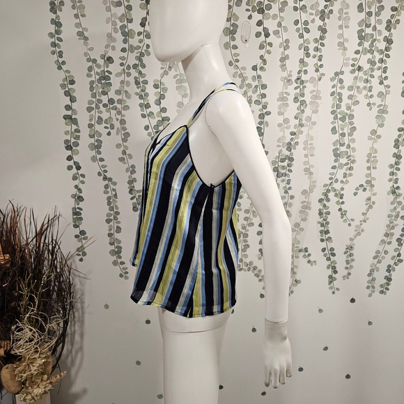 NWOT 4SI3NNA Top Size S Blue Striped - Picture 5 of 10